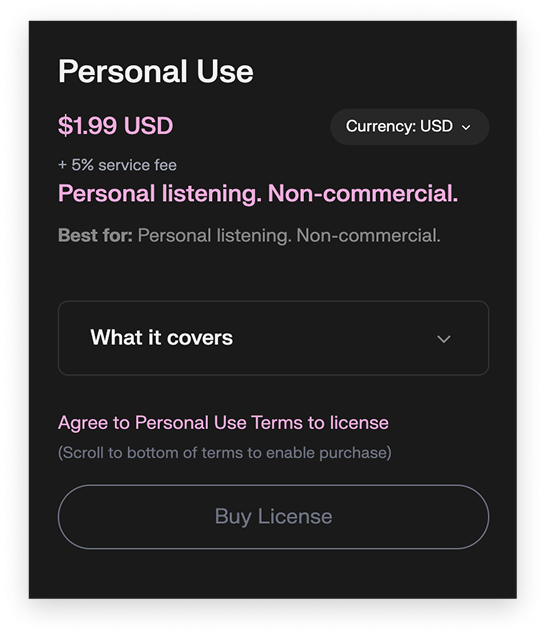 Personal Use - $1.99